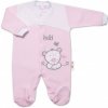 Baby Nellys Dojčenský overal froté Macko Hello ružový