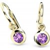 Cutie Jewellery Zlaté detské náušnice C1537-10-X-1 fialová