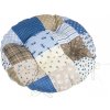 Bellatex Sedák Adela prešívaný okrúhly Patchwork modrá, 40 x 40 cm