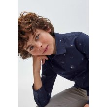 Mayoral detská bavlnená košeľa tmavomodrá