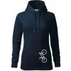 Bicykel na výšku - Mikina dámská Cape s kapucí - XL ( Tmavomodrá (veľmi tmavá - skoro čierna) )
