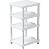 Plastový trojposchodový regál SEOUL s kolieskami – biela – Plast Team 15-6027
