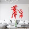 Veselá Stena Samolepka na stenu Motokros otec a syn Farba: červená, Veľkosť: 80 x 70 cm