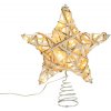 ACA Lighting LED vianočné hviezda teplá biela 3xAA IP20 biela + zlatá farba ratan