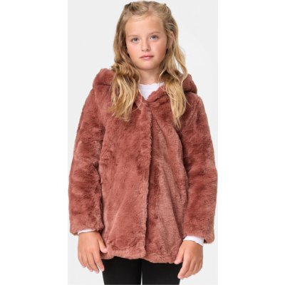 Urban Classics Detský kabát s kapucňou Girls Hooded Teddy Coat darkrose