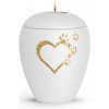 Zvieracia urna Verona Heart so sviečkou - Biela 0,5l