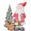 Strend Pro Dekorácia MagicHome Vianoce, Santa s veveričkou a stromčekom, 1 LED, 2xAAA, keramika, 35,50x20x46 cm