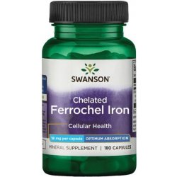 Špecifikácia Swanson Ferrochel Iron železo chelát 18 mg 180 kapslí -  Heureka.sk