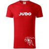 Judo nápis + postavy - Tričko z organickej bavlny - 2XL ( Červená )