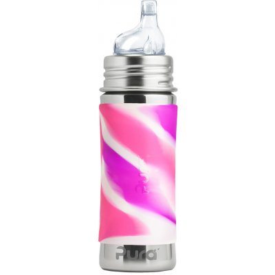 Pura® nerezová fľaša s náustkom 325ml ružovo-biela,rose, unicorn Farba: ružovo-biela