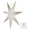 Emos DCAZ07 LED hviezda papierová závesná so zlatými trblietkami na okrajoch biela 60 cm vnútorná