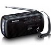 Lenco MCR-113BK Prenosné FM rádio Solárna kľuková dynamo Baterka USB powerbanka