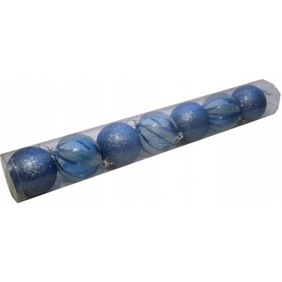 Top Gifts Vianočné Ozdoby nerozbitné Modré 7,5cm. V tube 7ks
