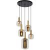 Lucide 45494/15/65 závesné stropné svietidlo Joanet 5x40W | E27 - dymovo šedá, sklo