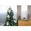 Kvet MagicHome Vianoce, Poinssetia, biela, stonka, 38 cm, veľkosť kvetu: 24 cm