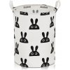 FunPlay FP-8640 Úložný box na hračky, Kôš na hračky 37x43 cm, bielo-čierny