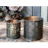 Chic Antique 2ks bronzový antik svietnik na širokú sviečku Nancy - Ø 15*15 / Ø 12*12cm - Chic Antique