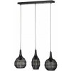 TRIO 365400332 SORAYA závesné svietidlo 3xE27 čierna matná