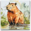 Vymalujsisam.sk Maľovanie podľa čísiel - Capybara 2 Veľkosť: 50x50cm, Rám: Okrúhly rám