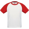 B&C Tričko B&C Base-Ball, raglánové, kontrastní, dětské, krátký rukáv COT01035090363-white/red Bílá/červená 7-8