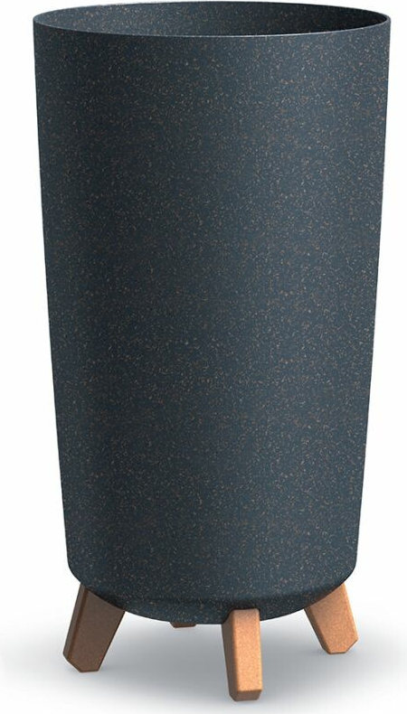 PROSPERPLAST Kvetináč GRACIA TUBUS SLIM ECO WOOD antracit 23,9cm