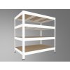 Kovový regál Biedrax 45 x 120 x 120 cm, biely - 4 police MDF