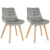 Sada 2 stoličiek Brook velvet, sivá
