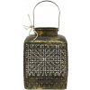 Clayre & Eef Zlatá antik kovová lampáš s ornamentmi - 23*23*32 cm - Clayre & Eef