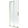 Mexen Velar L, 2-krídlová posuvná vaňová zástena 85 x 150 cm, 8mm číre sklo, zlatý lesklý profil, 896-085-003-01-50