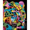 Diamantové maľovanie Diamondi - Diamantové maľovanie - FAREBNÝ LEOPARD, 40x50 cm, Vypnuté plátno na rám (603321B)