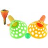 Teddies Catch ball hra 2ks + 3 loptičky plast 19cm v sieťke