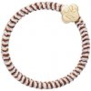 By Eloise London Velvet Gold Quatrefoil náramok / gumička do vlasov hnedá, béžová