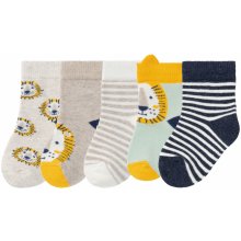 Lupilu Detské ponožky pre bábätká 5 párov biela/béžová/tyrkysová/modrá