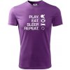 Stolný tenis - eat sleep - Pánske tričko Fantasy športové - S ( Fialová )