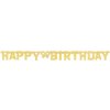 Girlanda nápis Happy Birthday zlatá s trblietkami 160cm