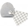 NEW BABY Dojčenská čiapočka s šatkou na krk Missy sivá Bavlna/Elastan 62 (3-6m)