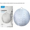 Lampión 25cm guľatý bodka strieborná