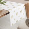 Biante Teflónový behúň na stôl TF-120 Zlato-modro-zelené vianočné vločky na bielom 35x120 cm