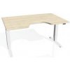 Pracovný stôl Motion Ergo, ZO, 3S, 140x61-128,x90 cm, agát/biela