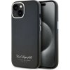 Karl Lagerfeld Grained PU Hotel RSG zadný kryt pre iPhone 15 Black