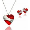 Yvon Romantický set náhrdelníka a náušníc s červeným srdcom zo živice