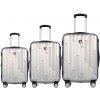 Sada cestovních kufrů TUCCI Riflettore T-0272/3 ABS - stříbrná - 91 L / 58 L + 35% EXPANDER / 31 L