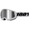 100 % (2023) OKULIARE MODEL STRATA 2 WHITE MIRROR SILVER LENS FARBA BIELA