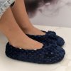 Dámske plyšové tmavomodré ponožky Cozy Bow