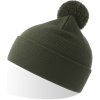 Atlantis Headwear Čepice s bambulí Wind-S Pompom, pletená COT33029455099-olive Olivová UNI