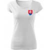 DRAGOWA dámske tričko malý farebný Slovenský znak biela