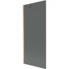 Mexen Next, 1-krídlová vaňová zástena 80 x 150 cm, 6mm šedé sklo, medená matná, 895-080-000-00-40-65