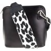 NovaKabelka.sk Grana Nera s prídavným popruhom kožená talianska crossbody kabelka čierna
