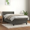 Box spring postel s matrací tmavě šedá 90x190 cm samet Šedá 3131112