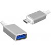 OTG kábel: MicroUSB zástrčka - USB zásuvka, 20cm.